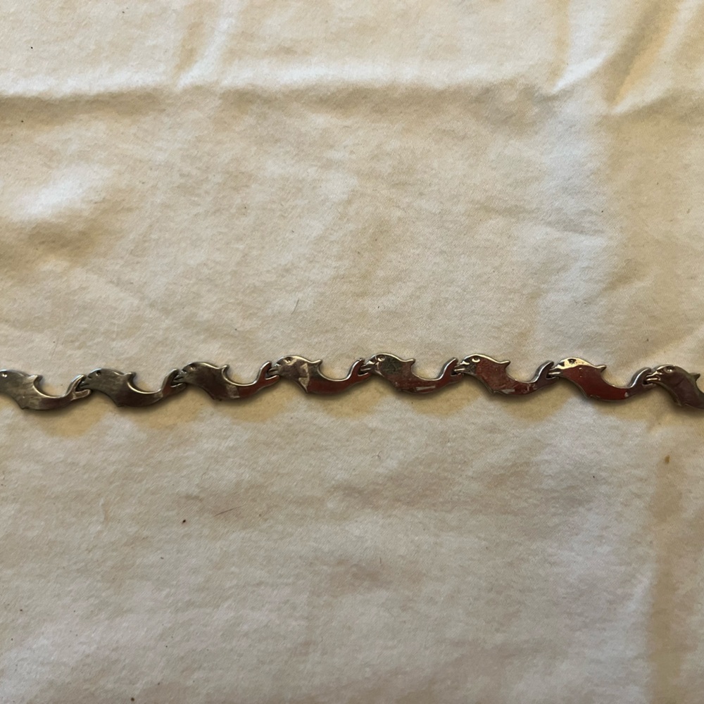 Sterling silver dolphin bracelet